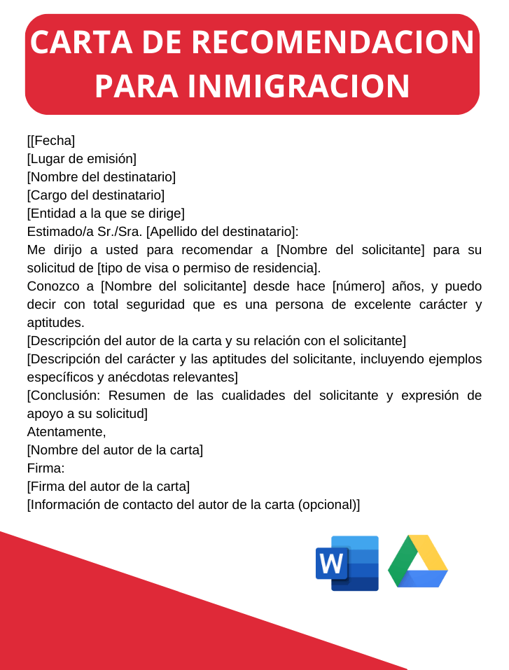 ᐈ Carta De Recomendación Para Inmigración Word Rellenar 7873